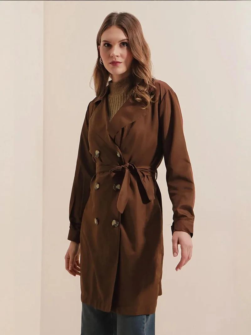 BIG DART BDART Double Breasted Elastic Trench Coat