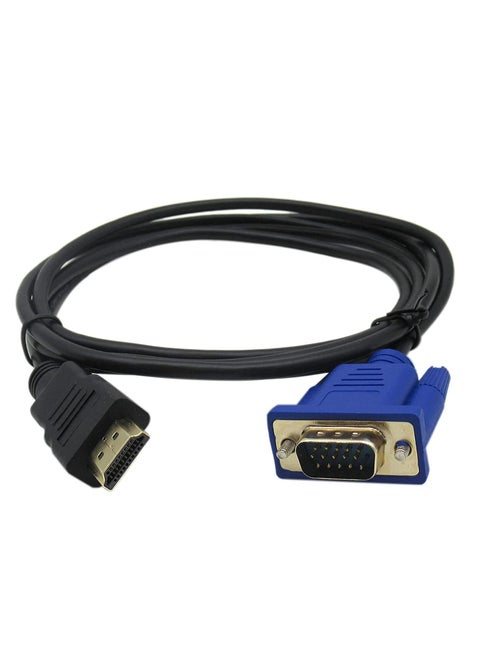 HDMI to VGA Cable HDMI to VGA Adapter 1080P Unidirectional HDMI Male to VGA Male Cable for Monitor Active HDMI to VGA Cable Adapter for Laptop PC Projector TV Black 1.5m