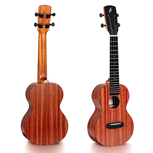 ENYAMUSIC Concert Ukulele 23 Inch Kit in Mahogany Pattern EUC-X1M - Beginner Kit With Online Lessons, Padded Bag, Tuner, Aquila Strings, Strap, Picks and Booklet - Image 2