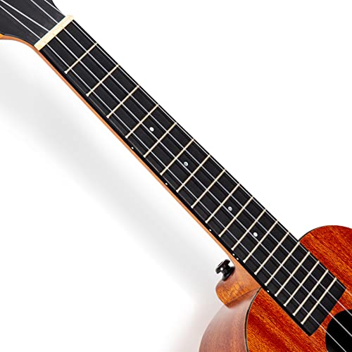 ENYAMUSIC Concert Ukulele 23 Inch Kit in Mahogany Pattern EUC-X1M - Beginner Kit With Online Lessons, Padded Bag, Tuner, Aquila Strings, Strap, Picks and Booklet - Image 4