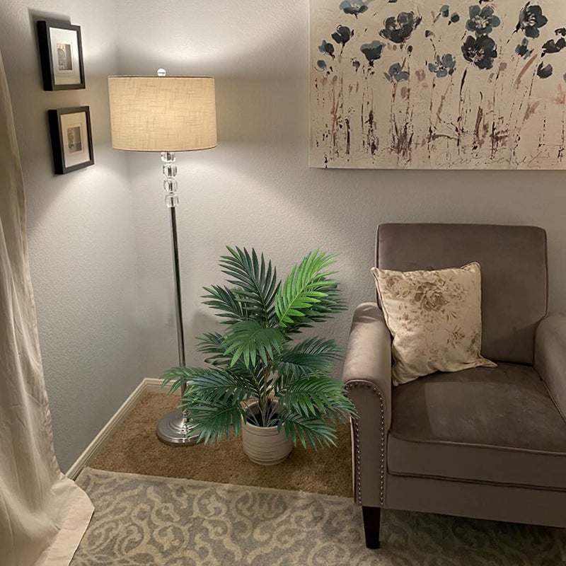 Beebel Artificial Palm Tree 30" Tall UV Resistant Tropical Areca Faux Plants Monstera Leaves Floral Arrangement Safari Leaves Party Suppliers Decorations - Image 5