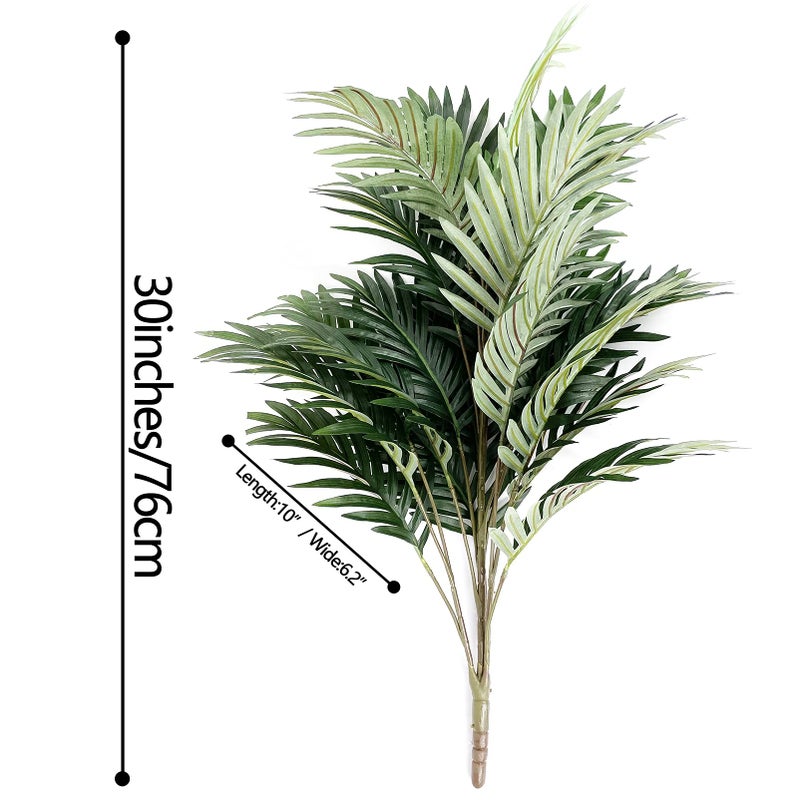 Beebel Artificial Palm Tree 30" Tall UV Resistant Tropical Areca Faux Plants Monstera Leaves Floral Arrangement Safari Leaves Party Suppliers Decorations - Image 2
