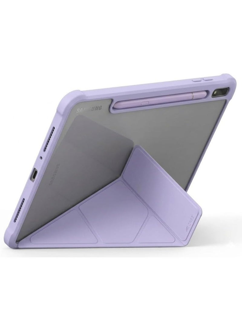 حافظة قابلة للطي على شكل Y لجهاز سامسونج جالكسي تاب اس 10 لايت 10.9 انش/ اس 10 اف اي/ اس 9 اف اي/ اس 9 11 انش مع حامل قلم مدمج، ظهر شفاف من البولي كربونات، (لافندر ) - Image 1