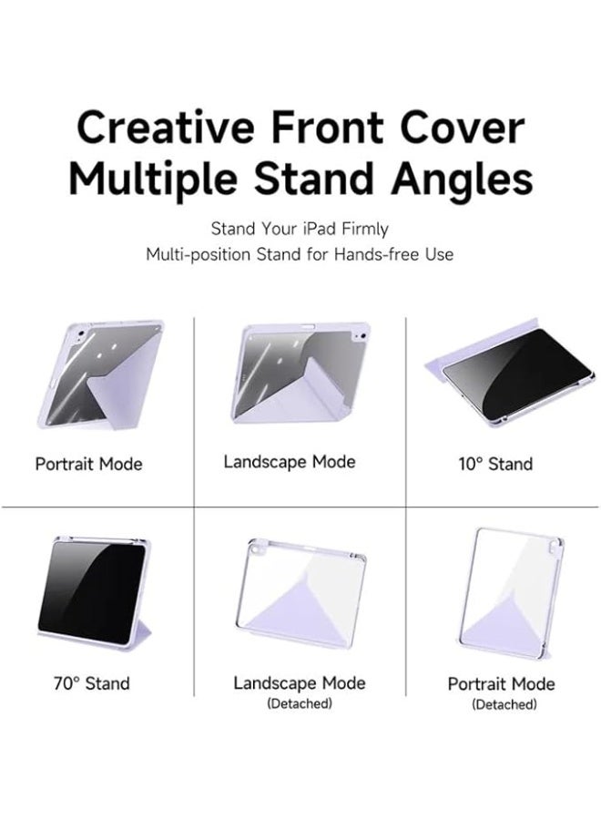 حافظة قابلة للطي على شكل Y لجهاز سامسونج جالكسي تاب اس 10 لايت 10.9 انش/ اس 10 اف اي/ اس 9 اف اي/ اس 9 11 انش مع حامل قلم مدمج، ظهر شفاف من البولي كربونات، (لافندر ) - Image 2