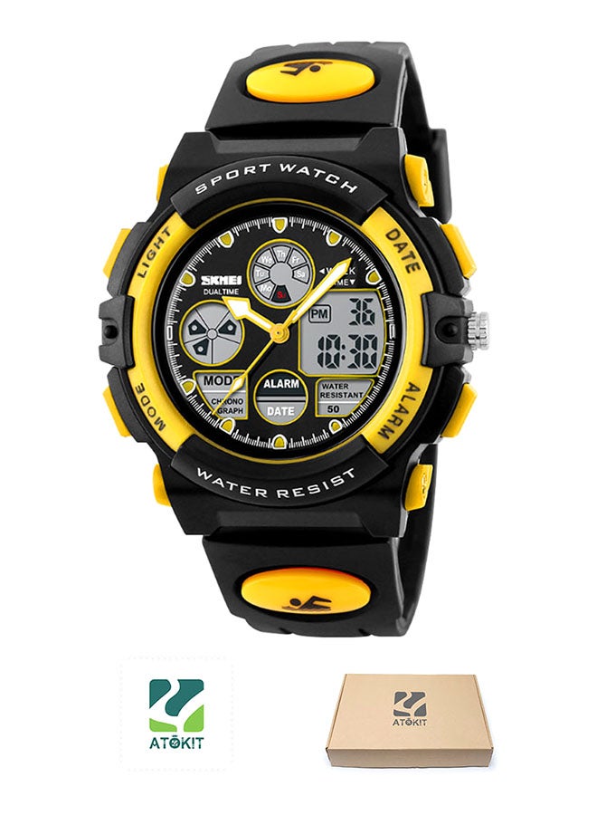 ساعة يد رياضية بعقارب/رقمية بسوار من البلاستيك للأطفال طراز 1163 boys - Image 1