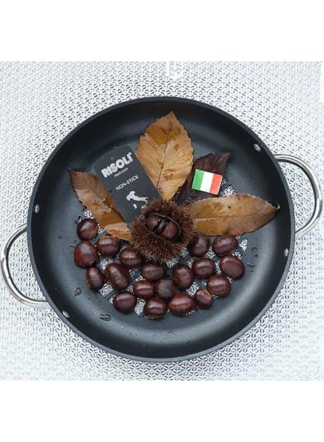 Risoli OP98RI/28TP0 Professional Nonstick Paella Casserole Pan 28cm, 1.8L, Die-Cast Aluminum with Heat-Insulating Handles, Oven Safe - Image 1