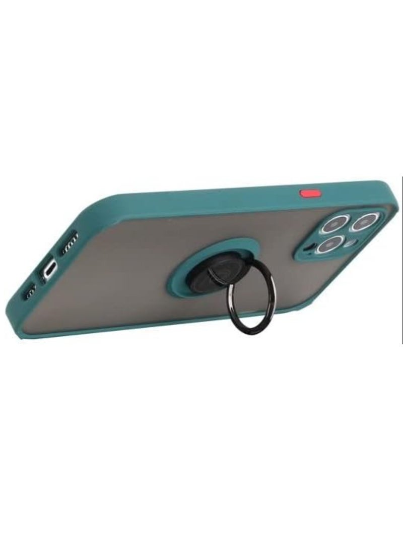 Case Compatible with iPhone 14 PRO Full Body Protective Case with 360° Magnetic Ring Kickstand for Car Anti-Fingerprint Shockproof Protective Case - GREEN - Image 5