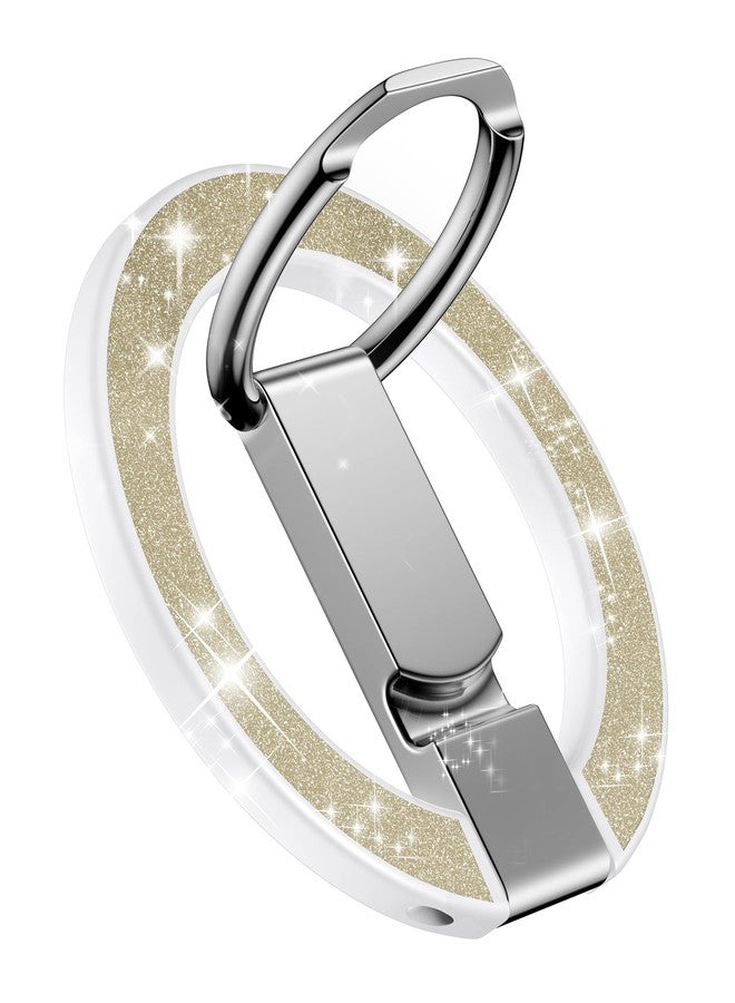 AILKIN Magnetic Phone Ring Holder Stand for Back of Phone, MagSafe Grip & Stand, Magnetic iPhone Holder for Hand, Mag Safe Kickstand for iPhone 17/16/15/14/13/12, MagSafe Ring Holder Grip-Gold Bling - Image 1