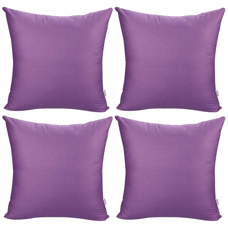 Thmyo 4Pack 100 Cotton Comfortable Solid Decorative Throw Pillow Case Square Cushion Cover Pillowcase Sublimation Blank Pillow Covers DIY Throw Pillowcase for Sofa18x18 inch 45x45cmPurple