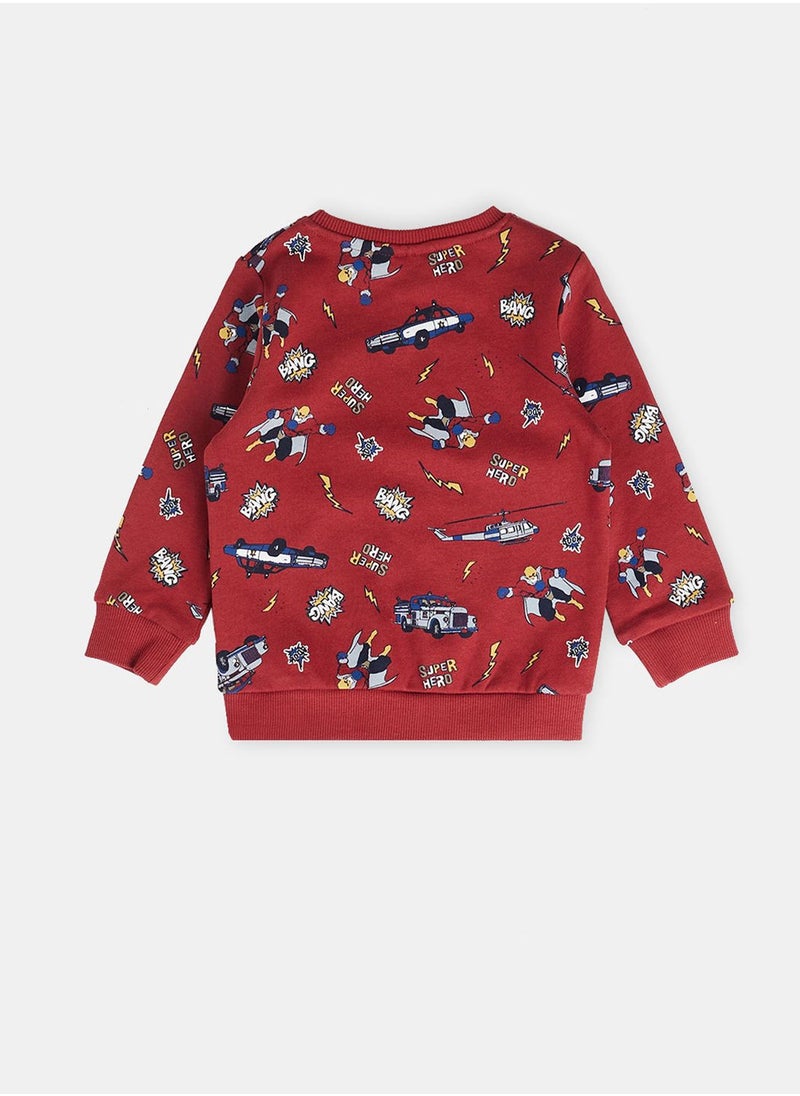 NAME IT - Kids Vehicle Print Sweatshirt - Image 1
