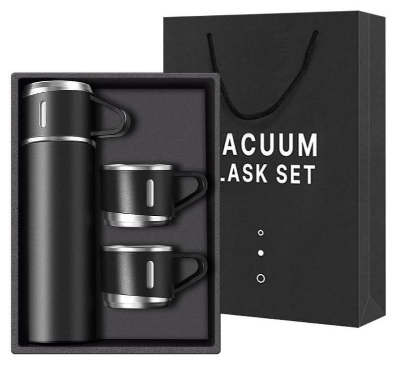 Original 500ml Thermos Mug with 3 Cups, Thermal Bottle, Vacuum Insulated Tea Coffee Thermos 304 Stainless Steel Travel Mug for Hot and Cold Drinks, Perfect for Kids and Babies. Leakproof Design and Great Gift for Outdoor, Office, Home, Sports - Coffee Mug Nescafe Cappuccino Tea - Car Seat Mug - Coffee Mug - Double Wall Stainless Steel Insulated - Vacuum Insulated Stainless Steel Double Wall Thermal Cup for Tea Coffee Travel - Thermos Set with 3 Cups - Stainless Steel Vacuum Insulated Water Bottle - Insulated Flask Set with 3 Cups MULTICOLOR - Image 1