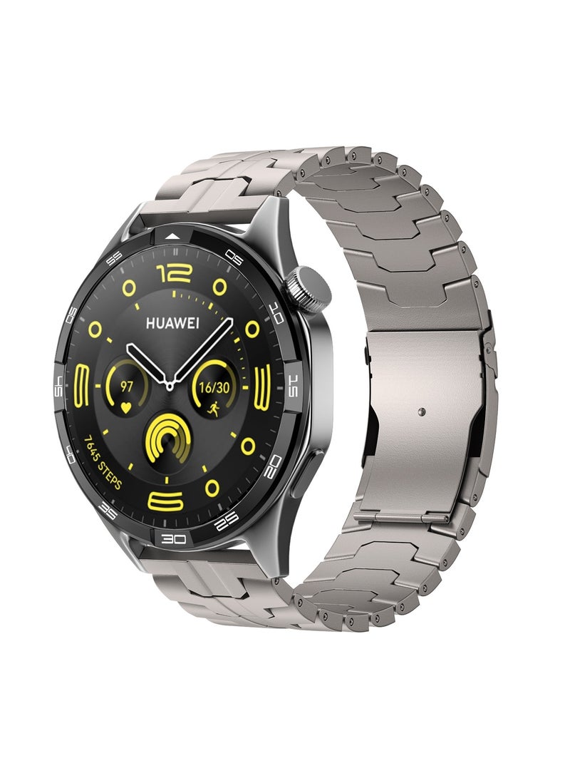 Beauenty Universal 22mm Titanium Band for HUAWEI Watch 4 3 Pro/GT 5 4 3 Pro, Luxury Titanium Metal Replacement Watch Strap for Men and Women, Titanium Color - Image 1