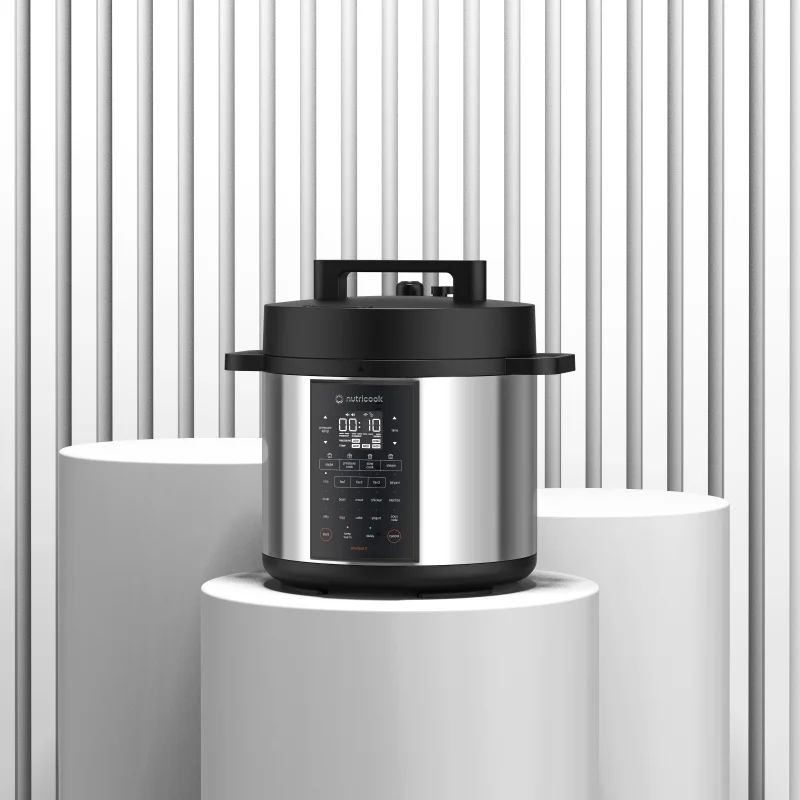 nutricook Smart Pot 3 1200W, 12 in 1 Electric Pressure Cooker, Rice Cooker, Sous Vide, Sterilizer, Yogurt Maker & More, 17 Smart Programs, 3 Favorite Buttons, SP320-ON, Silver/Black, 2-Year Warranty