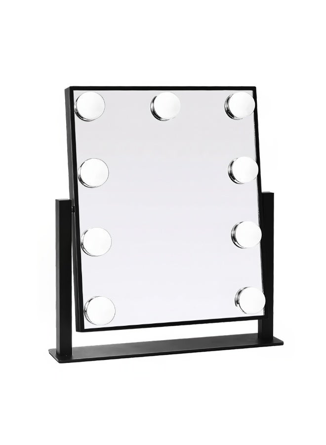 كازادورا مرآة مكياج هوليوود من كازادورا لوكسيول مزودة بإضاءة، مرآة تجميل كبيرة بإضاءة مع شاشة لمس ذكية للتحكم، 9 لمبات LED قابلة للتعتيم، بثلاثة أوضاع إضاءة (دافئة، طبيعية، باردة)، دوران كامل 360 درجة لتعديل الزاوية بسهولة، هيكل معدني مصقول عالي الجودة، مرآة تجميل احترافية مثالية للمكياج والعناية بالبشرة وتصفيف الشعر، تصميم مدمج يوضع على الطاولة ليناسب غرف النوم وطاولات الزينة، هدية فاخرة للنساء والفتيات، لمسة نهائية أنيقة بلونين مميزين (أسود وأبيض)، إضاءة LED ساطعة تمنع الظلال لتطبيق دقيق، سهلة الاستخدام من خلال كابل USB مرفق، مصممة لتوفير تجربة جمال بجودة الاستوديو في المنزل، إضافة أنيقة وعملية لأي روتين تجميل يومي، مثالية للمنزل أو الصالون أو كمرآة شخصية لصانعات المحتوى وفنانات المكياج اللاتي يبحثن عن إضاءة دقيقة وتصميم عصري - Image 1