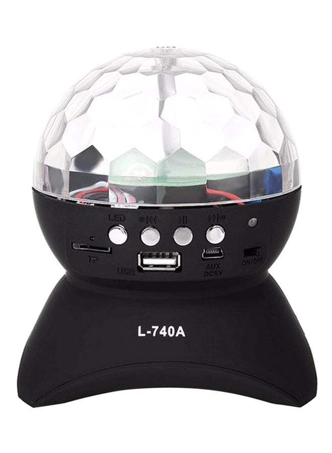 Black Crystal Magic Ball LED Light With Bluetooth Speaker White 14x9centimeter - Image 1