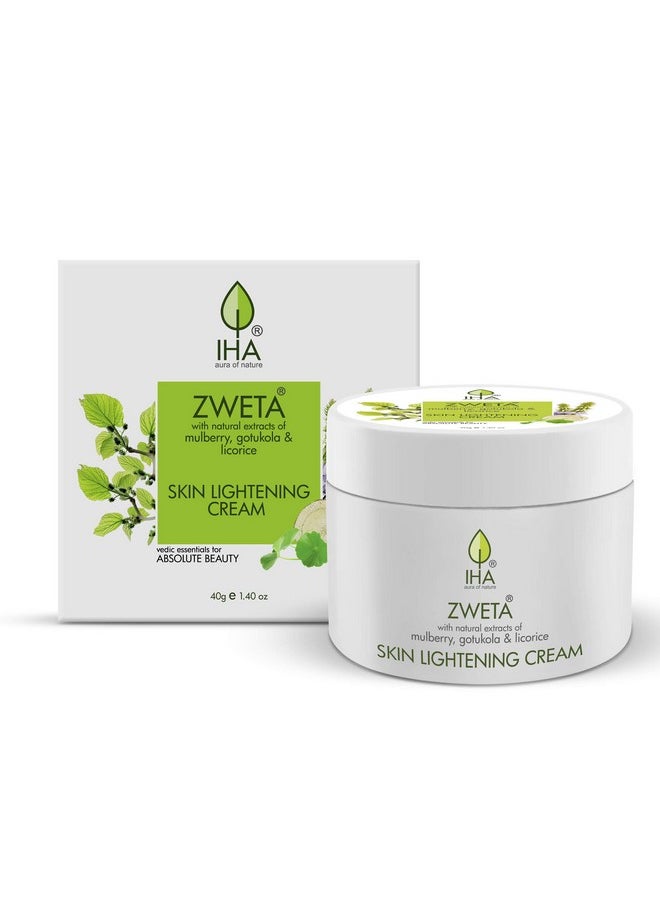 IHA - Zweta Skin Lightening Cream - Herbal Face Cream, Vegan Skin Brightening Cream With Mulberry, Gotukola And Licorice - Daily Face Cream For Women, Face Glowing Cream For Normal To Dry Skin - 40G - Image 1