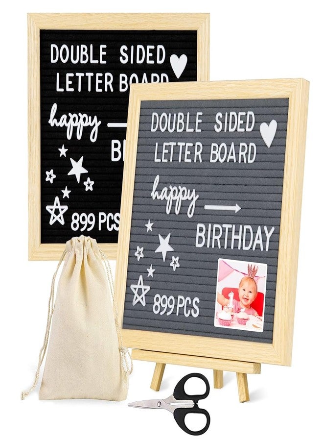 OFIFO Double Sided Felt Letter Board With 889 Pre-Cut White Plastic Letters - 10 x 10 Home Decor Memo for Signage Message, Announcement, Wall Decor, Changeable Message - Image 1