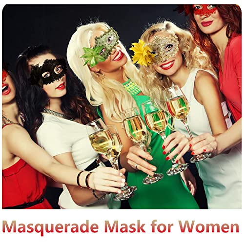 Geek-M Women Halloween Costume Mask Venetian Mask for Masquerade Ball Party White - Image 2