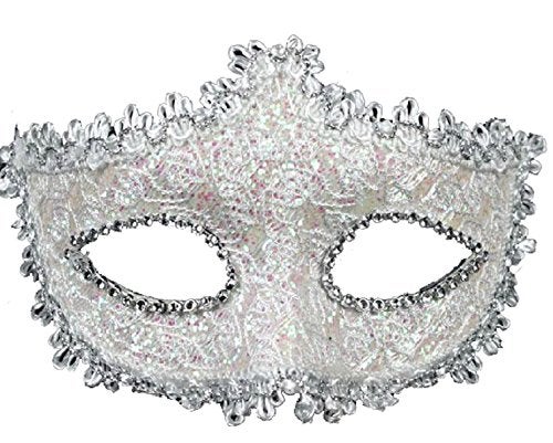 Geek-M Women Halloween Costume Mask Venetian Mask for Masquerade Ball Party White - Image 5