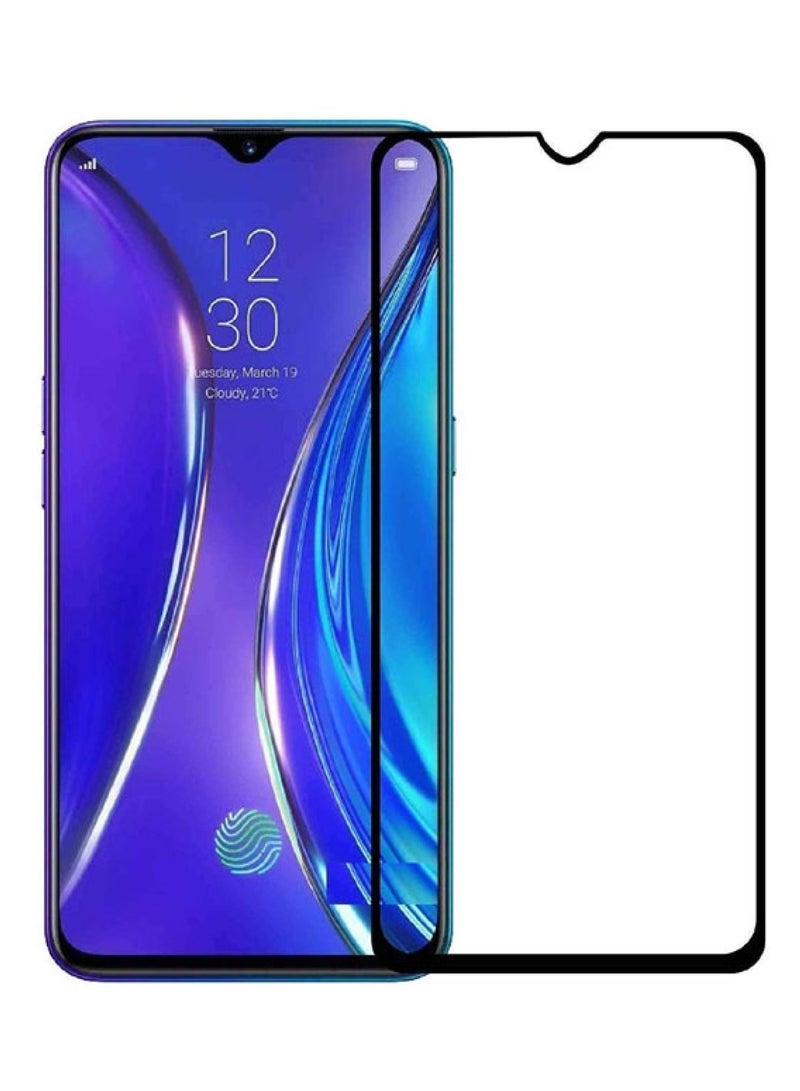 Full Coverage Tempered Glass Screen Protector Compatible with Realme XT - Black Frame 