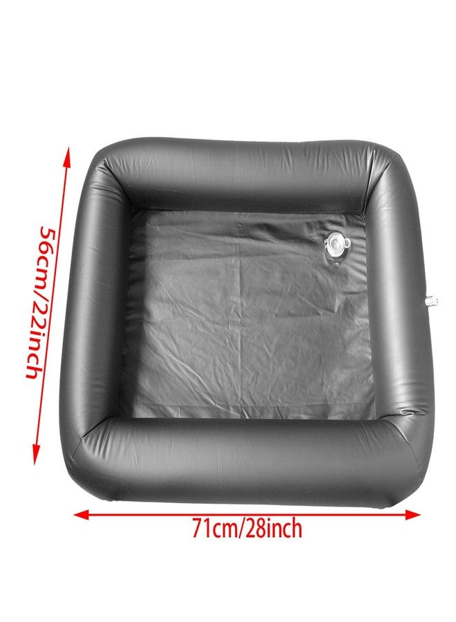 SQXBK 71 × 56 × 12 سم / 28 × 22 × 4.7 بوصة، بار ثلج قابل للنفخ أسود، مثالي لفصل الصيف، بوفيه ثلج، صينية تقديم، مبرد قابل للنفخ أسود، لوازم نزهات، حامل ثلج للحفلات، حاويات طعام وشراب - Image 3