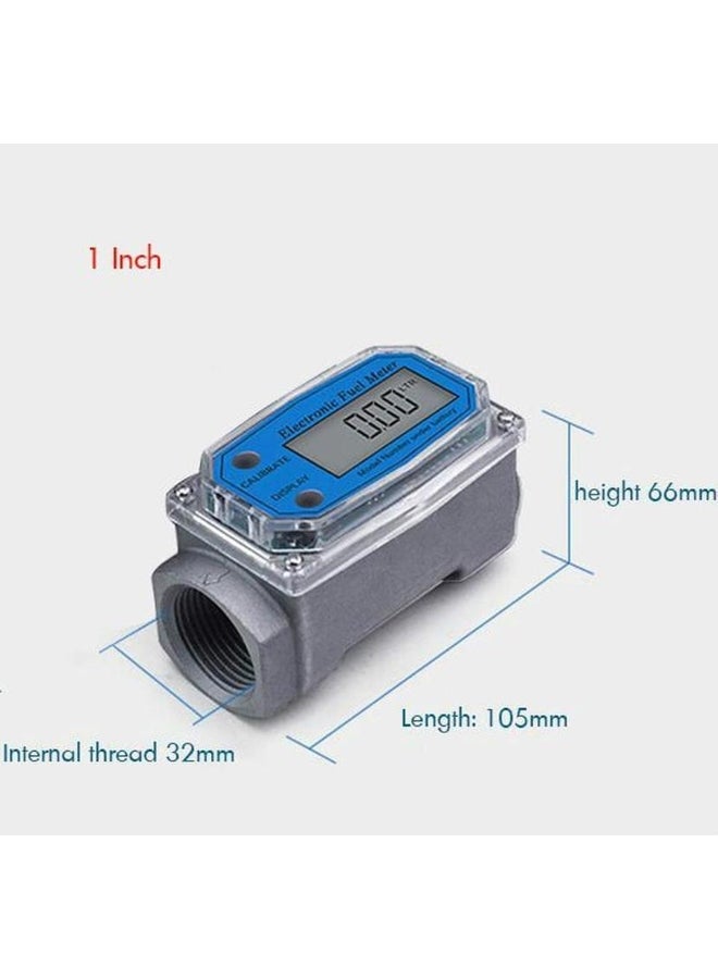 1 Inch/1.5 Inch Turbine Water Flowmeter with Digital LCD Display Diesel Gasoline Flow Meter Thread Fuel Transfer Meter