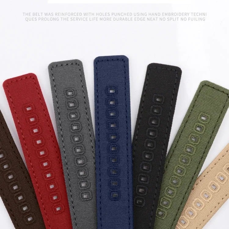 Bluejw Hotsale Cotton Sailcloth Quick Release Watch Band – 18mm 20mm 22mm Nylon Fabric Dive Canvas Replacement Strap with Stitching and Multiple Holes for Easy Fit - Image 5
