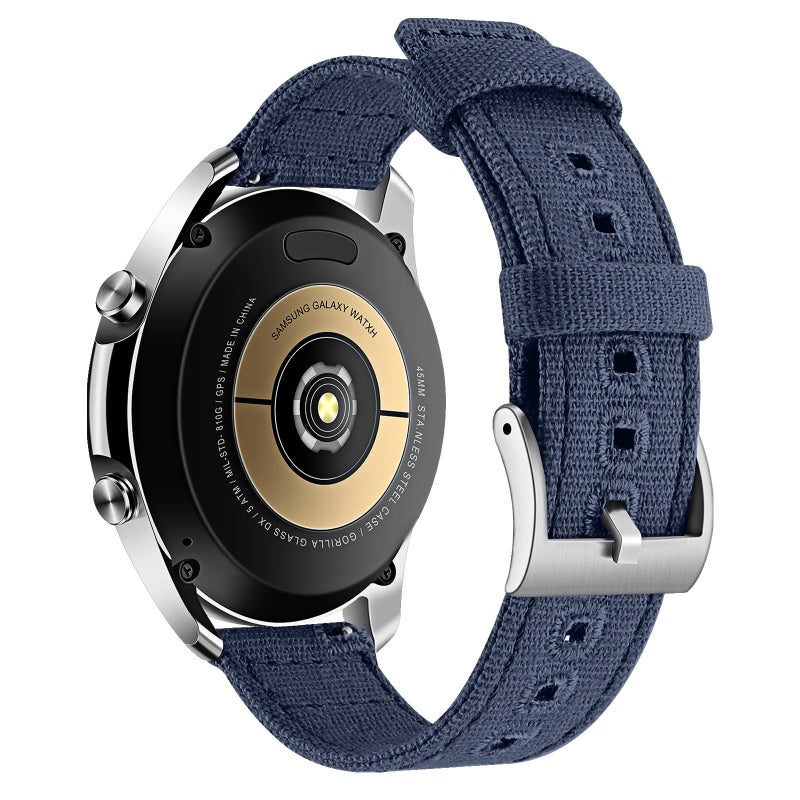 Bluejw Hotsale Cotton Sailcloth Quick Release Watch Band – 18mm 20mm 22mm Nylon Fabric Dive Canvas Replacement Strap with Stitching and Multiple Holes for Easy Fit - Image 1