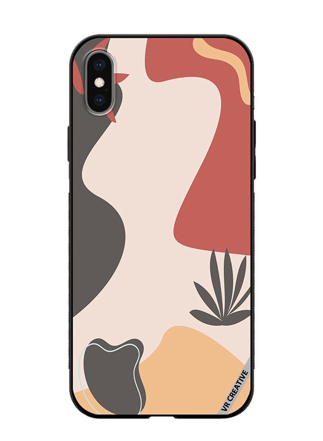 VR CREATIVE Protective Case Cover For Apple iPhone X/XS Printable Template With Abstract Geometric Shapes, Nature Aesthetic Texture, Design Multicolour - Image 1