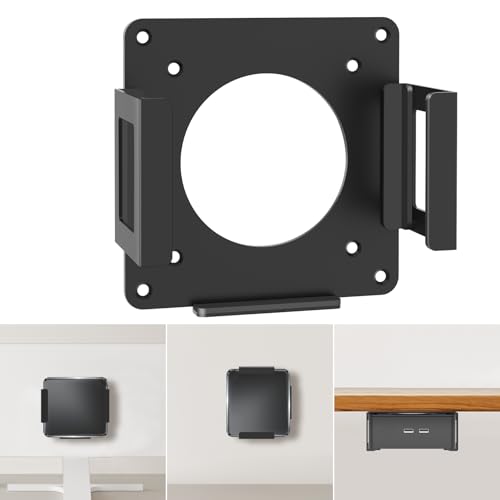 Bedycoon Mini PC Mount for GMKtec VESA Wall and Under Desk Mount for GMKtec G3 Plus G1 M3 Plus M2 Mini Desktop Computer Metal Mini Gaming PC Mounting Bracket for GMKtec with Screws and Cable Straps - Image 1