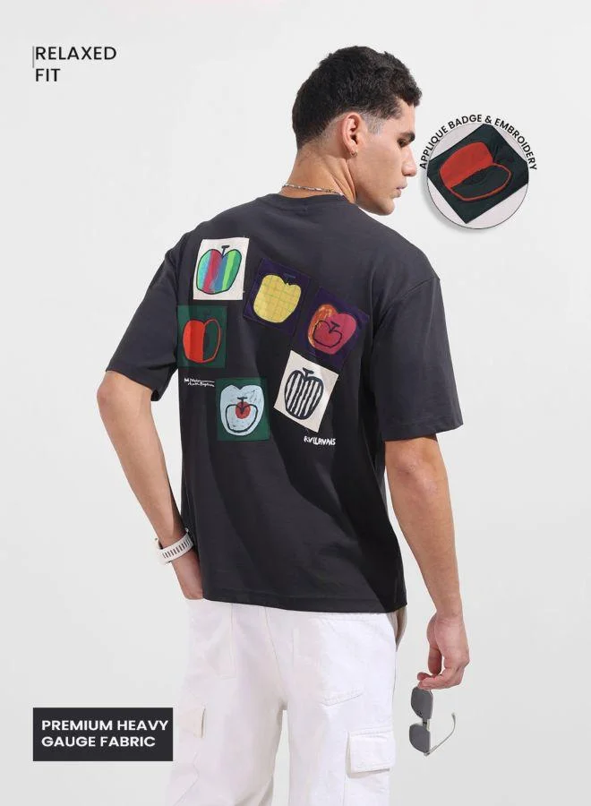 The Indian Garage Co Men Relaxed Fit Graphic Printed Crew Neck Half Sleeves T-Shirt