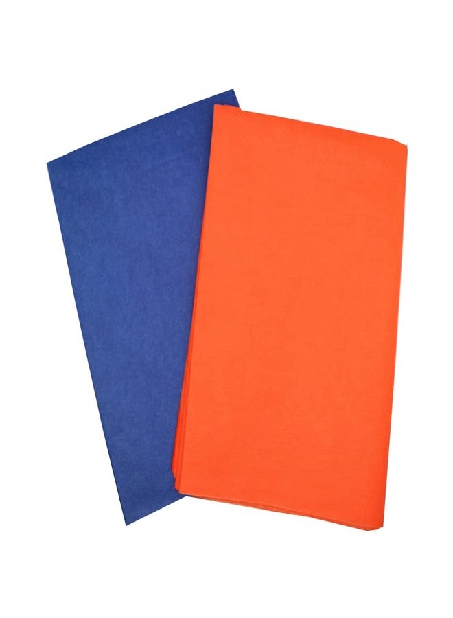 MORANTI Royal Blue Orange Bulk Tissue Gift Wrapping Paper 30 Sheets 19.7 Inch x 27.5 Inch, Suitable for Party Gift Bags Graduation Gift Box Packaging Holidays DIY Fringe Shred Filled Confetti - Image 1
