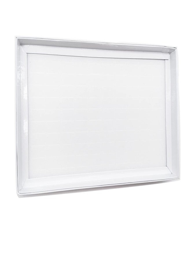 ZLY Jewelry Rings Display Tray Velvet 100 Slot Case Box Jewelry Storage Box (White) - Image 5