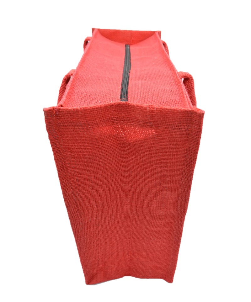 JUTEKA Multicolor spacious Jute Bag with Zipper Closure, Full Size Front Pocket and Large Handles… - Image 3