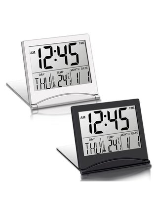 Digital Travel Alarm Clock, 2 Pieces Foldable Calendar and Temperature and Timer LCD Clock with Snooze Mode, Large Number Display, Multifunction Small Portable Clock Desk Clock - pzsku/Z0B2C2F9916A43CE80575Z/45/_/1682647595/2e128625-2aeb-4216-8871-27e46be70cd8
