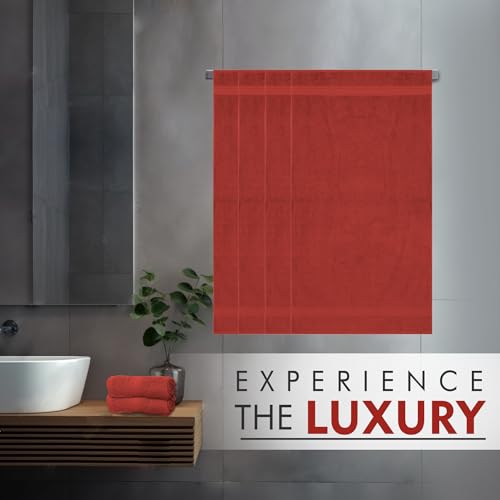 Ambra Linens 500 GSM Highly Absorbent Towels Set, 100% Cotton, Soft and Plush, All Seasons Use, Large, Everyday Use, Durable (4 Pcs Hand Towel Set, Rust) - Image 4