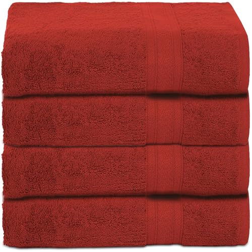 Ambra Linens 500 GSM Highly Absorbent Towels Set, 100% Cotton, Soft and Plush, All Seasons Use, Large, Everyday Use, Durable (4 Pcs Hand Towel Set, Rust) - Image 1