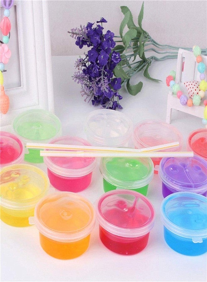 Promote Trader 12 Crystal Slime,3 Toy Slime and 24 Air Dry Clay Combo with Free Glitter and Tools + Paper Straws for Kids Boys and Girls Age 3+ Years/Magic Mud Surprise Gift - Image 3