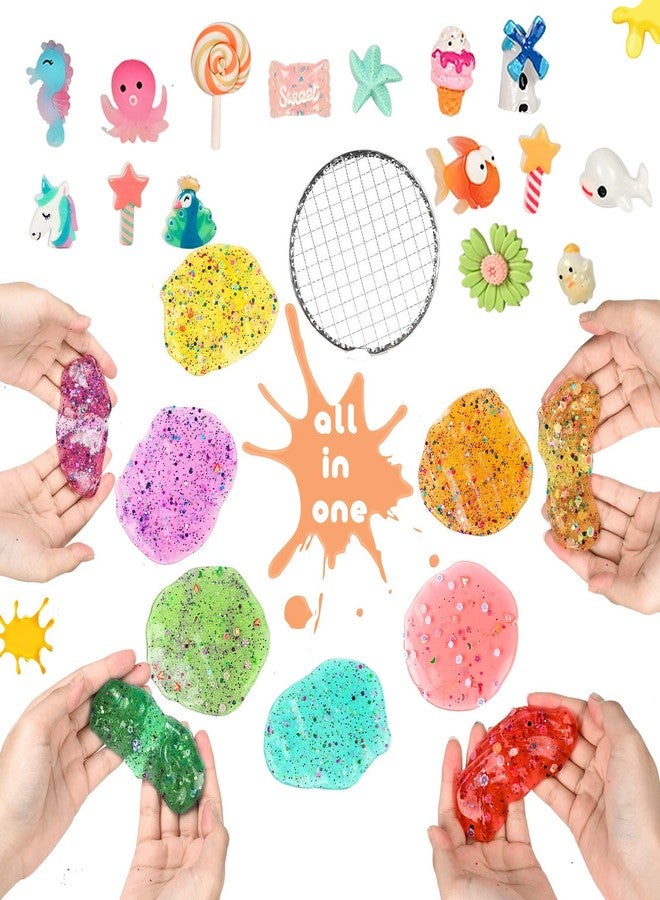Promote Trader 12 Crystal Slime,3 Toy Slime and 24 Air Dry Clay Combo with Free Glitter and Tools + Paper Straws for Kids Boys and Girls Age 3+ Years/Magic Mud Surprise Gift - Image 5