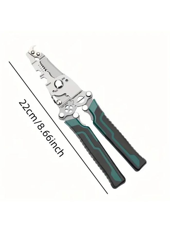 Black 18 in 1 Electricians Multitool Foldable Wire Stripper Hook Cutter Screwdriver Wrench - Image 5
