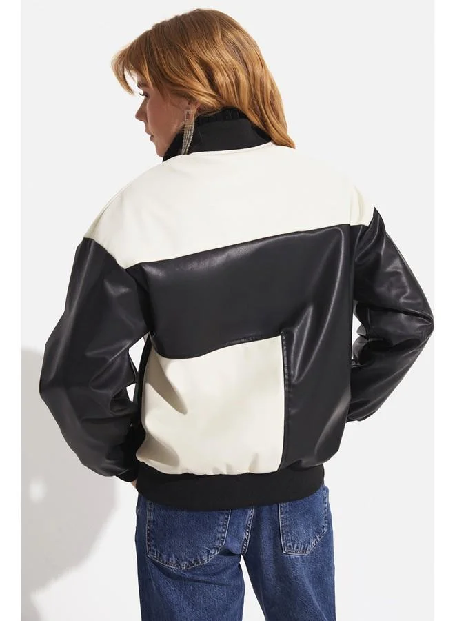 جون June Women Pu Leather Unisex Jacket Black