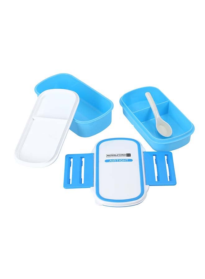 Royalford Airtight Lunch Box with 2 Layer Blue 1.4Liters - Image 3