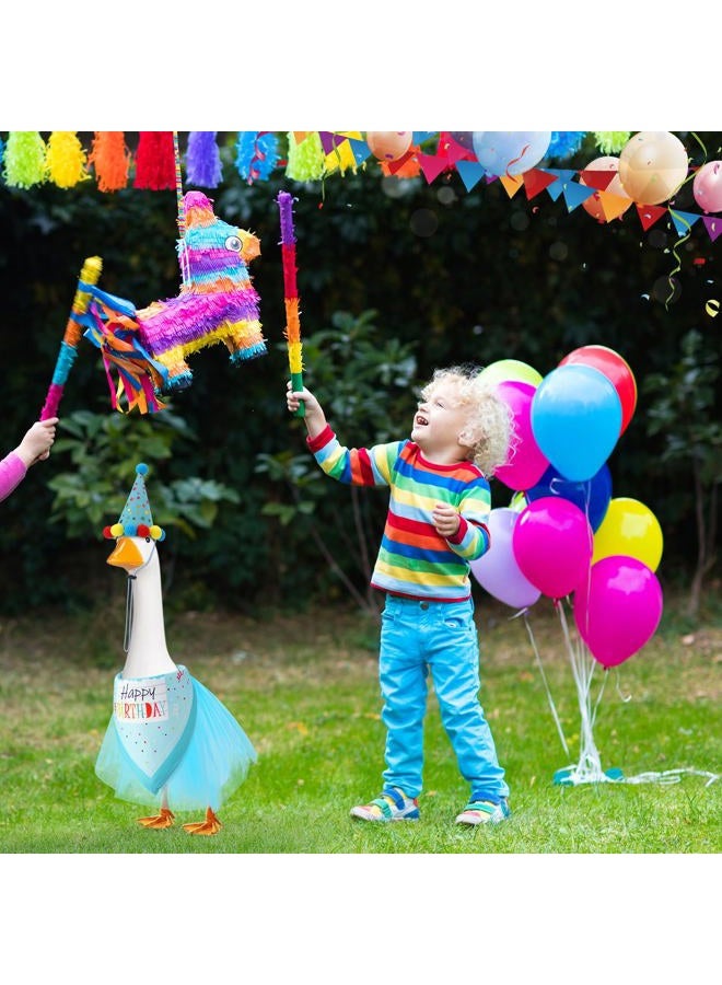 Hoemwarm Birthday Porch Goose Outfits with Birthday Hat Bandana and Tutu Skirt Yard Lawn Goose Statue Clothes for 23" 17" Cement Plastic Goose Duck Decor - Image 5