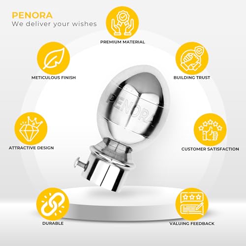 Penora Stainless Steel SS Knob with Stainless Steel Curtain Bracket Holder (PARDA Support) for Door and Window Accessories for 1 Inch Curtain Rod (Pack of 10, Steel) - Image 5