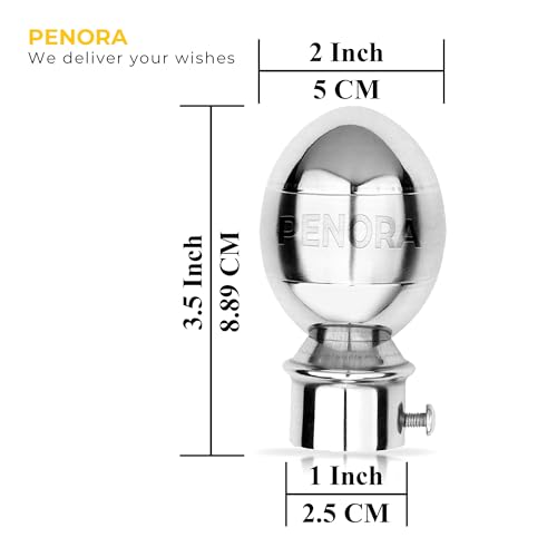 Penora Stainless Steel SS Knob with Stainless Steel Curtain Bracket Holder (PARDA Support) for Door and Window Accessories for 1 Inch Curtain Rod (Pack of 10, Steel) - Image 2