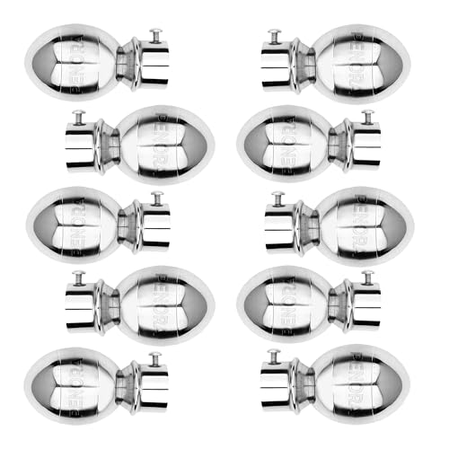 Penora Stainless Steel SS Knob with Stainless Steel Curtain Bracket Holder (PARDA Support) for Door and Window Accessories for 1 Inch Curtain Rod (Pack of 10, Steel) - Image 1