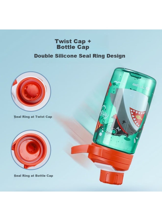 Btif Children's Water Bottle, Summer Student School High-value Back-to Season Direct Drinking Water Cup, Shark Party 450ml - Image 3