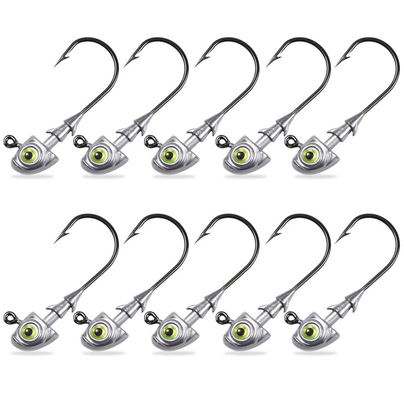 FISHCORNER Swimbait Jig Heads Fishing Jigs Swim Bait Jighead with Two Bait Keepers and 3D Eyes 1/4oz Jigheads Freshwater Saltwater Fishing - Image 1