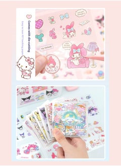 Sanrio Anime Girl Stickers - 100 Sheets Sanrio Stickers Kit, Vinyl Cartoon Aesthetic Decorative Sticker Set, Ideal for Scrapbooking, Journaling, Laptops and Room Decoration  - Image 3