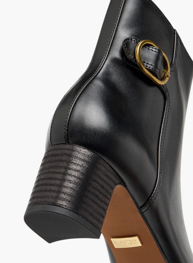 سيليست بوت نسائي بكعب عريض وإبزيم وسحاب - Image 5